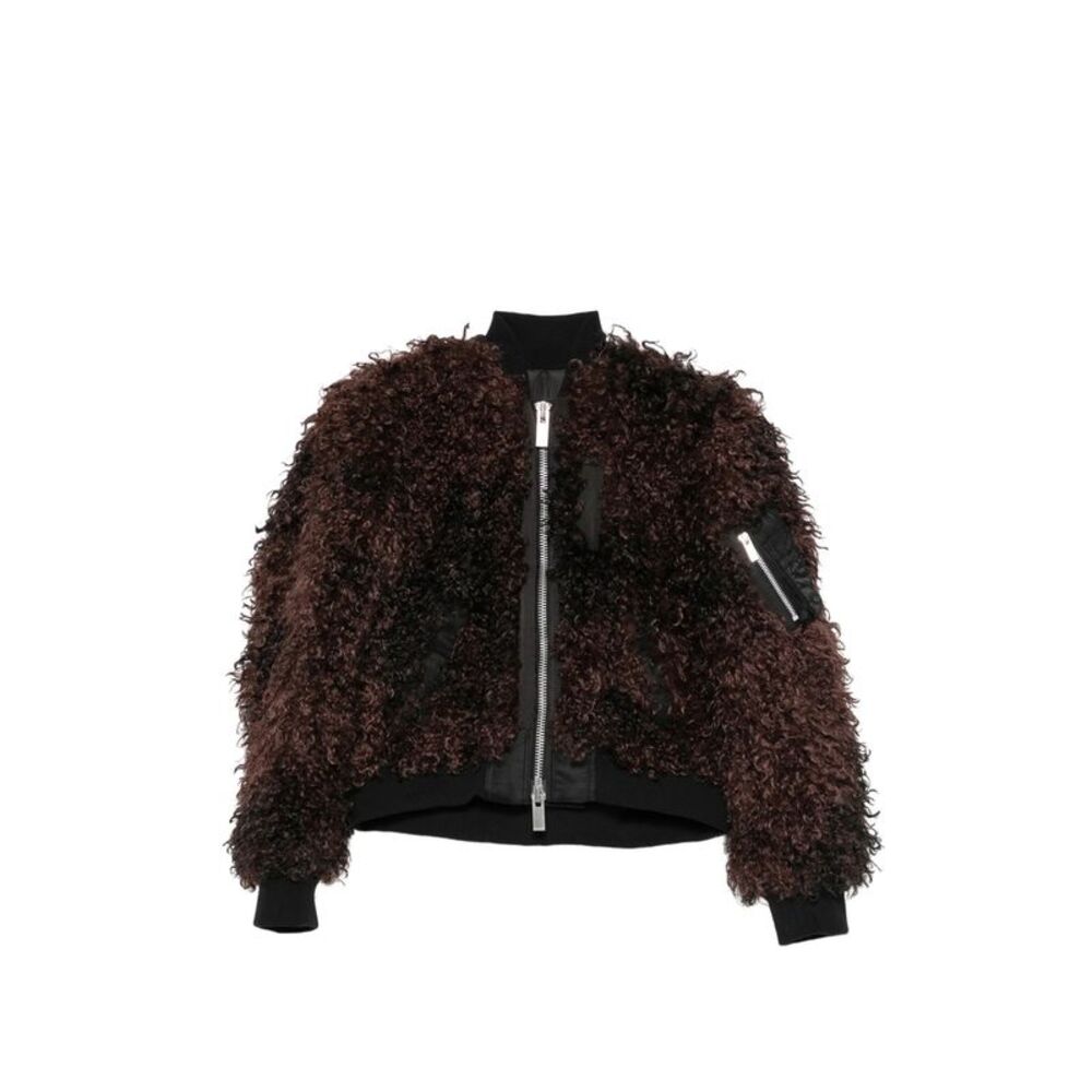 Sacai Brown Jackets - Faux Fur & Shearling Jackets Women